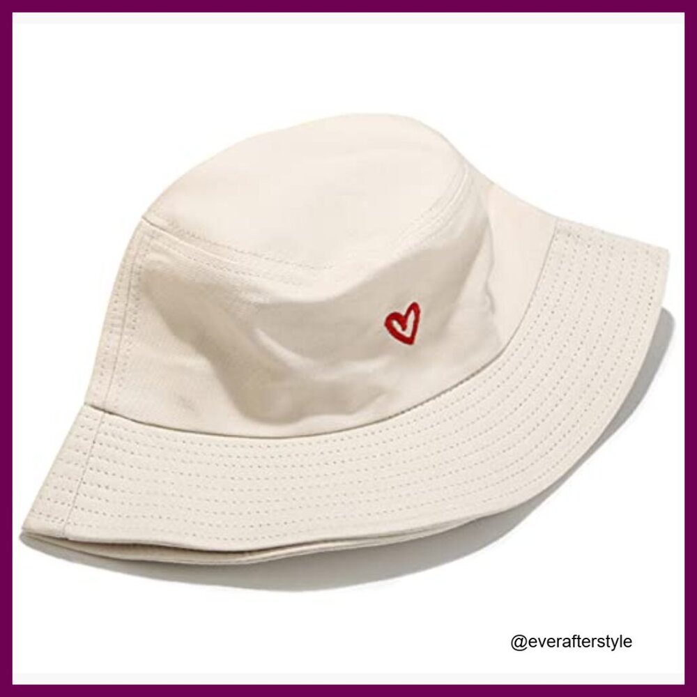 Cotton Bucket Hat with Embroidery for Beach and Outdoor Activities - Picture 3 of 5